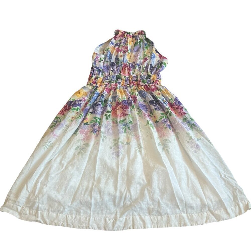 Boston Proper Garden of Romance Floral Print Mock Neck Midi Dress Size 12 Womens - Picture 7 of 13